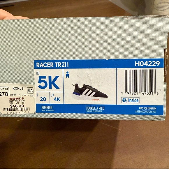Adidas Racer TR21 Baby Toddler Shoes Sneakers Black White Red Blue Size 5 K NEW - Picture 11 of 11